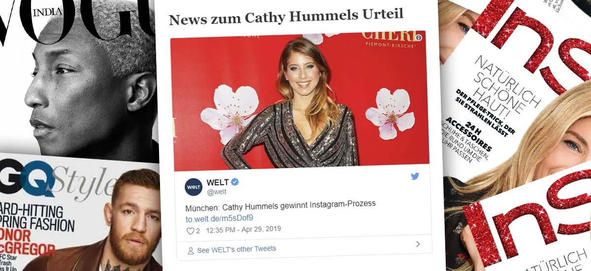 Cathy Hummels wins trial in Munich: Advertising on Instagram - Judgement