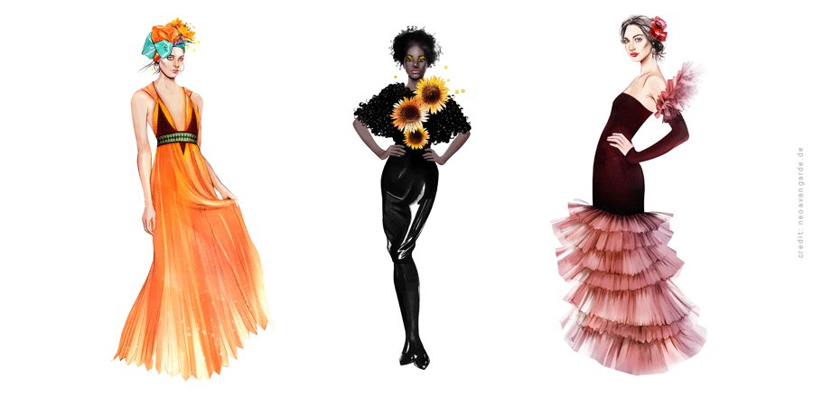 "Flora Fashion" with beautiful fashion illustrations