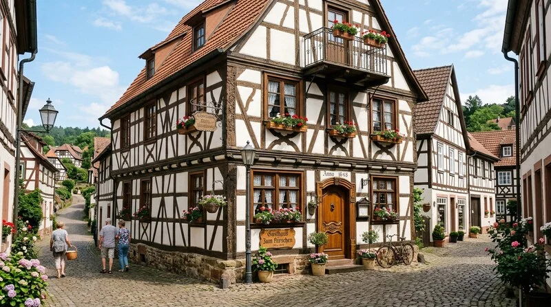 Historically restored timber-framed house as an example of an individually evaluated existing property