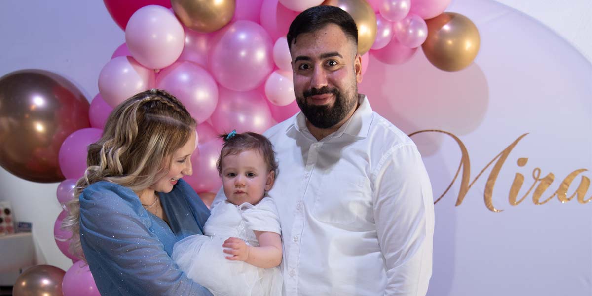 interview-alisha-family-daughter-husband-pink-ballons-Mira-dress