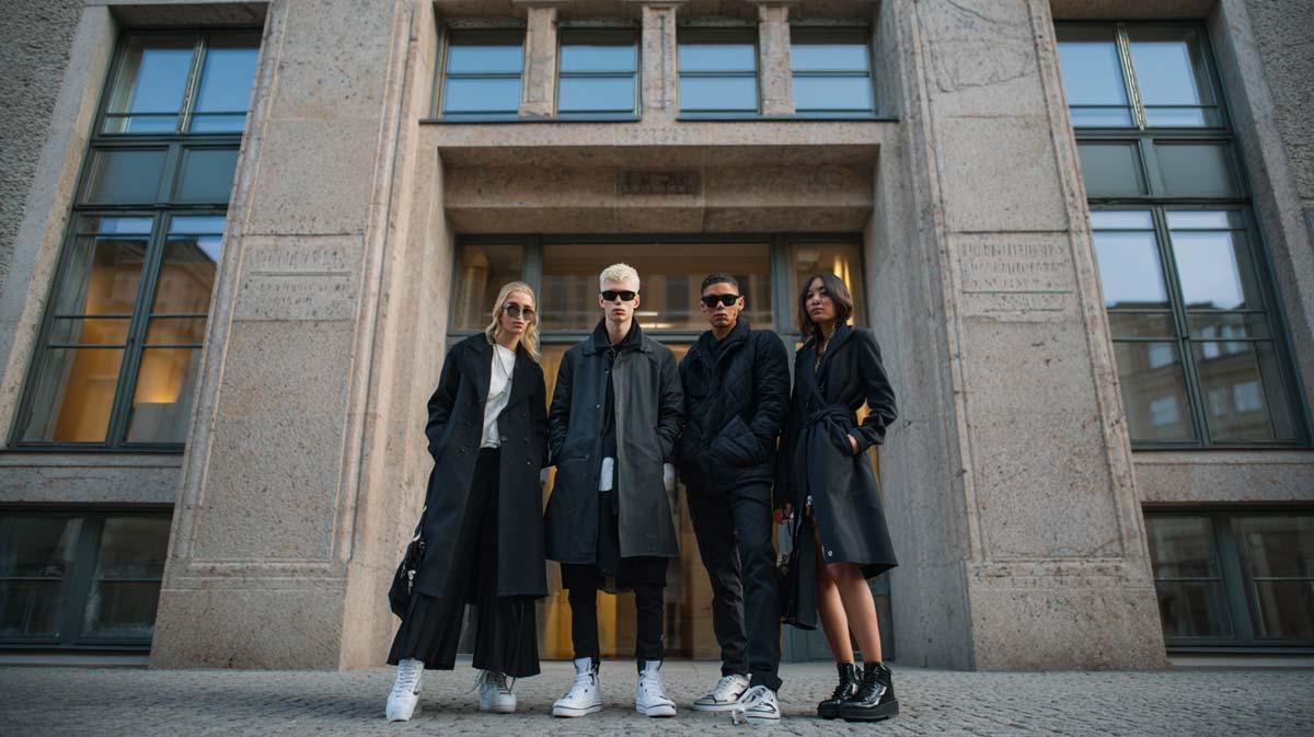berlin-fashion-week-2025-tour-show-kilian-kerner-abendkleid-damen-gruppe-vor-eingang